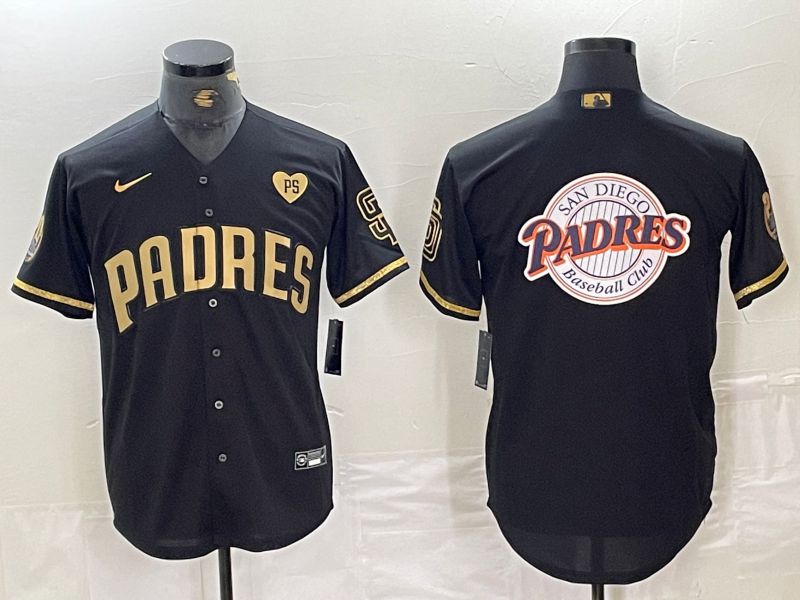 Men San Diego Padres Blank Black gold 5 th generation Nike 2024 MLB Jersey style 4